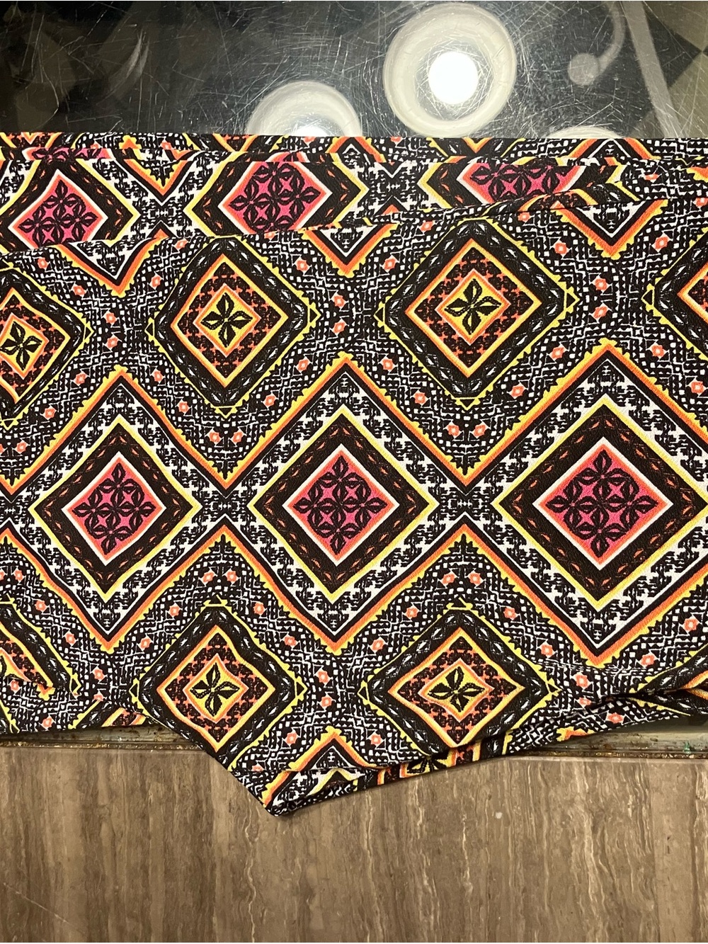 Wrangler multicolor Geometric Leggings Vibrant Pink & Yellow Pattern
